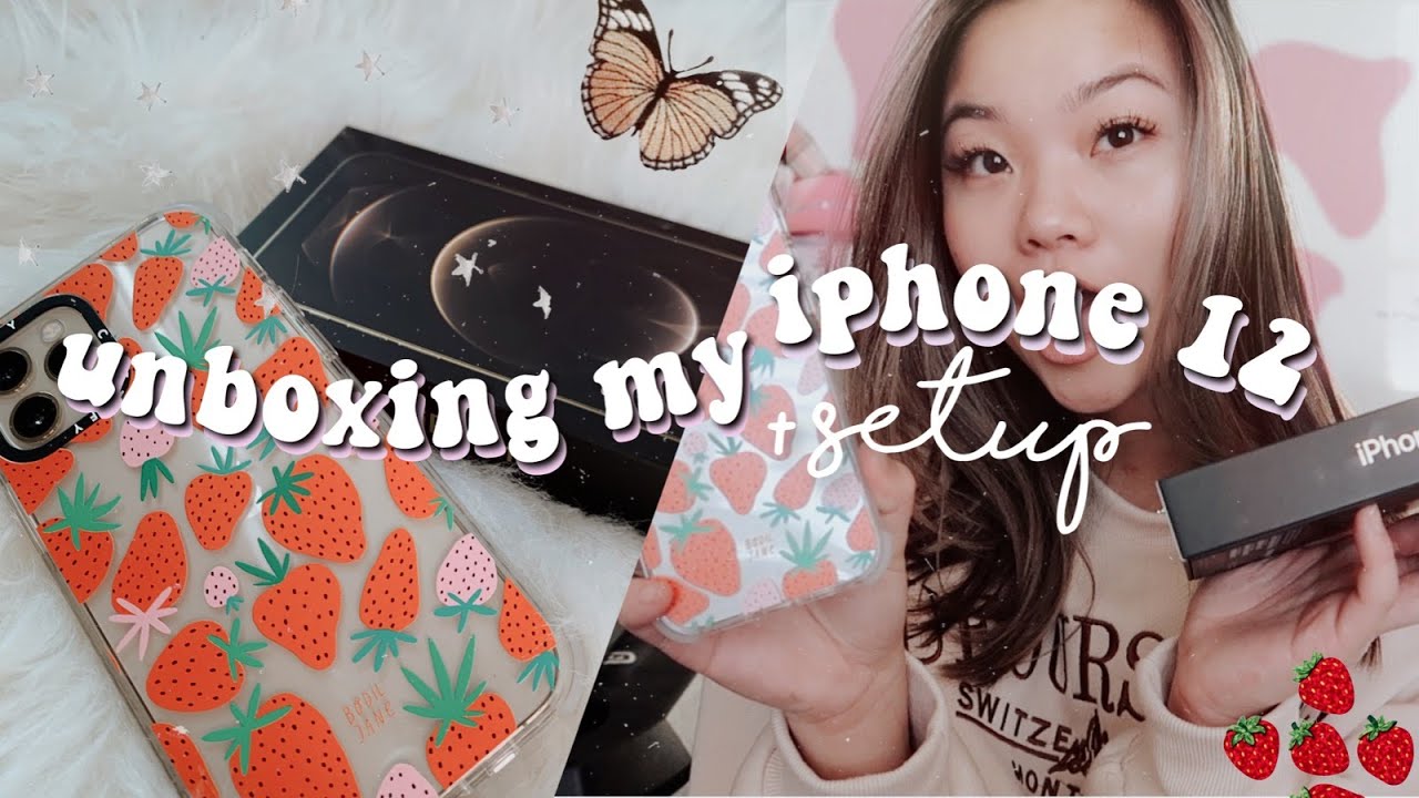 unboxing my iphone 12 pro  + set up/accessories (gold 256 gb)