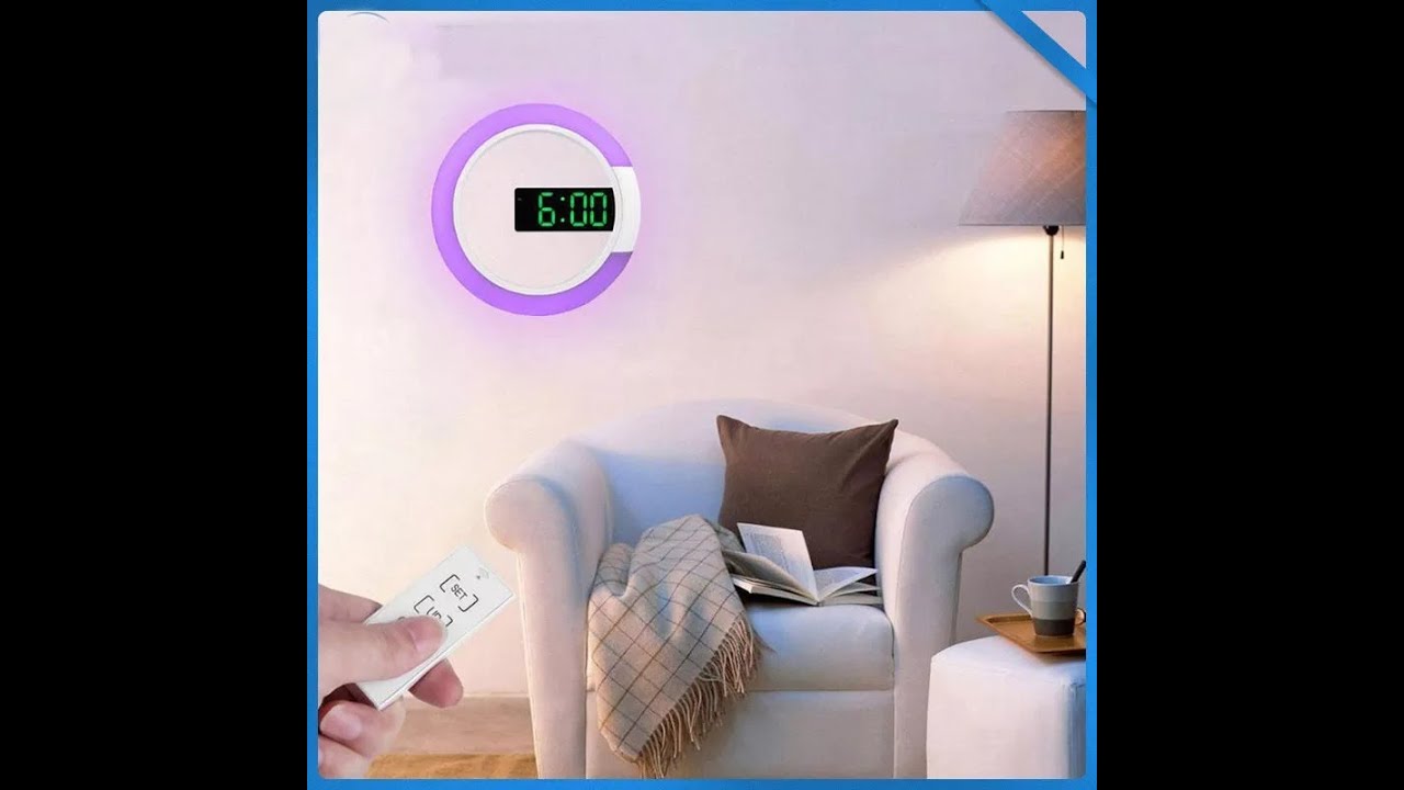 LED wall clock Digital Table Clock Alarm Mirror Hollow Wall Clock Modern Design Nightlight