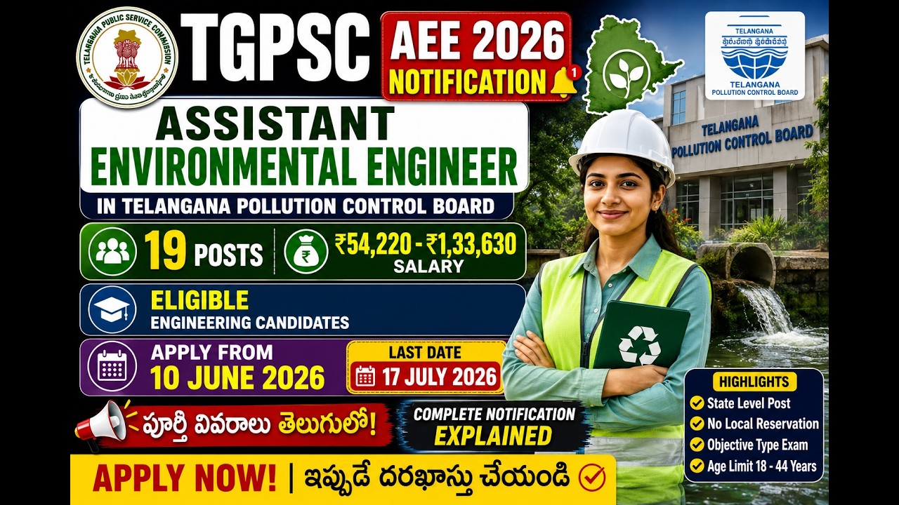 🔥 TGPSC Assistant Environmental Engineer Notification 2026 | 19 Posts | Salary| Full Details