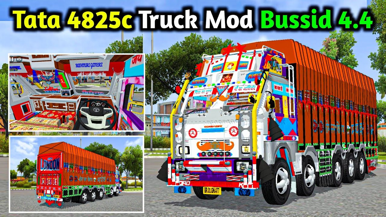 How to Add Indian TATA 4825c Truck Mod in Bussid | Tata Truck Mod for Bus Simulator Indonesia v4.4 |