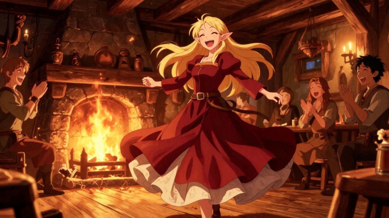 Medieval Tavern Ambience | D&D Fantasy Tavern Music with Fireplace & Drinking Songs