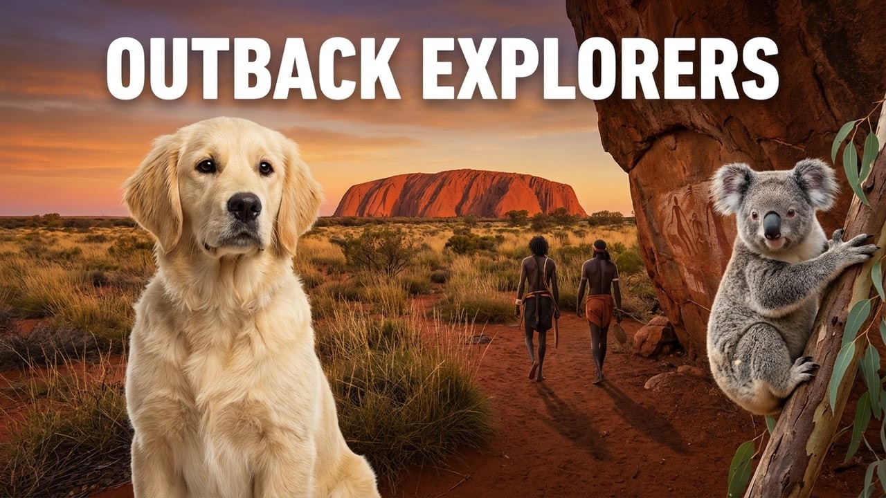 ✨History's call🐾Golden Puppy & Koala Uncover Ancient Aboriginal Rock Art🐶🐨 Journey Into Dreamtime 🌏