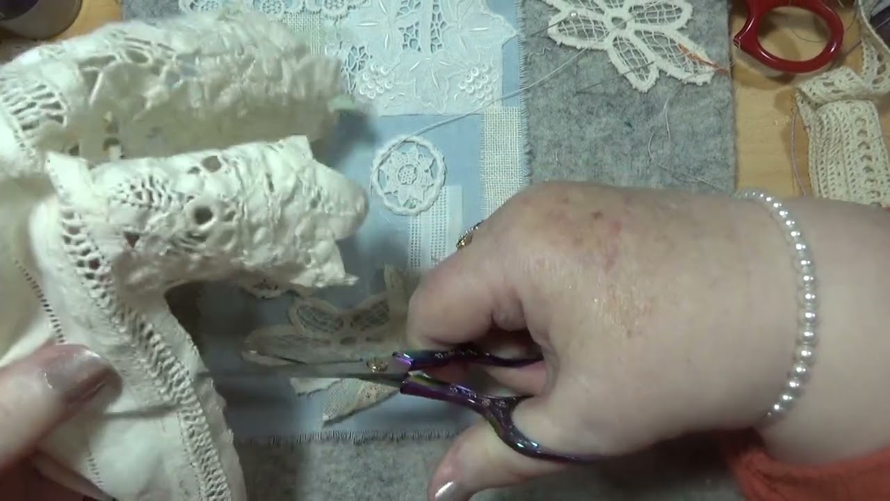 Working on Journal cover p 3 #Embroidery#Beading#Slow Stitching#
