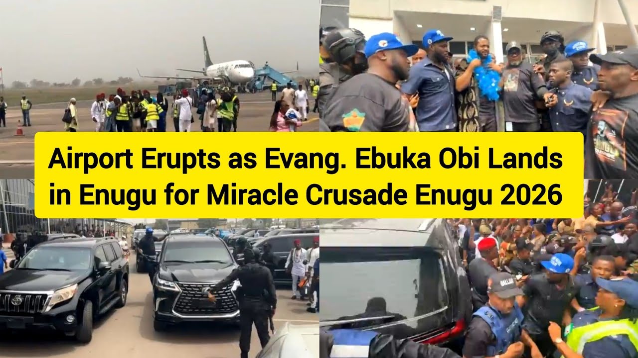 Airport Erupts as Evang. Ebuka Obi Lands in Enugu for Miracle Crusade Enugu 2026 