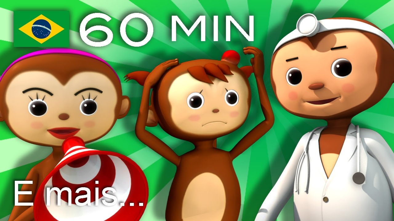 Cinco Macaquinhos | Versão 2 | E muitas mais Canções de Ninar | LittleBabyBum!