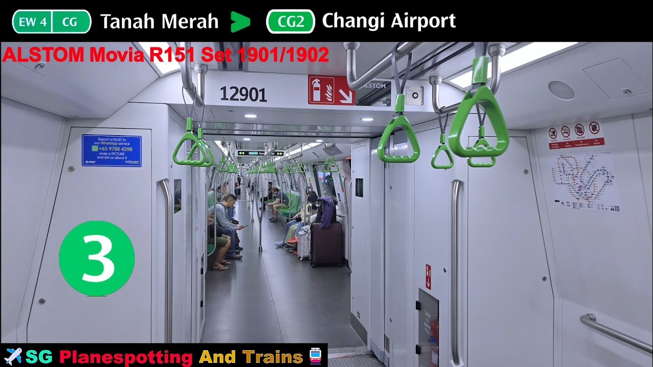 [TSR All Lifted Back To Normal] SMRT CGL ALSTOM Movia R151 Set 1901/1902 Full Stretch Ride