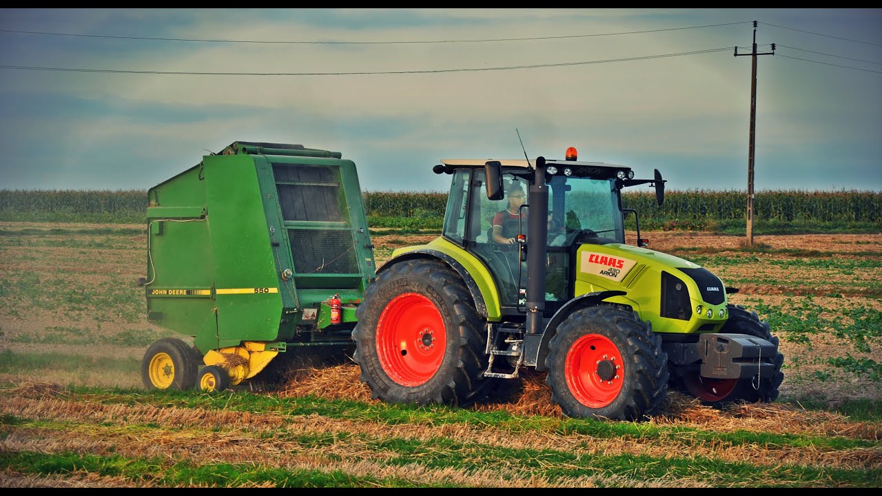 Prasowanie i Zwożenie Słomy 2014 Class Arion 430 John Deere 550 Ursus 914 [HD]