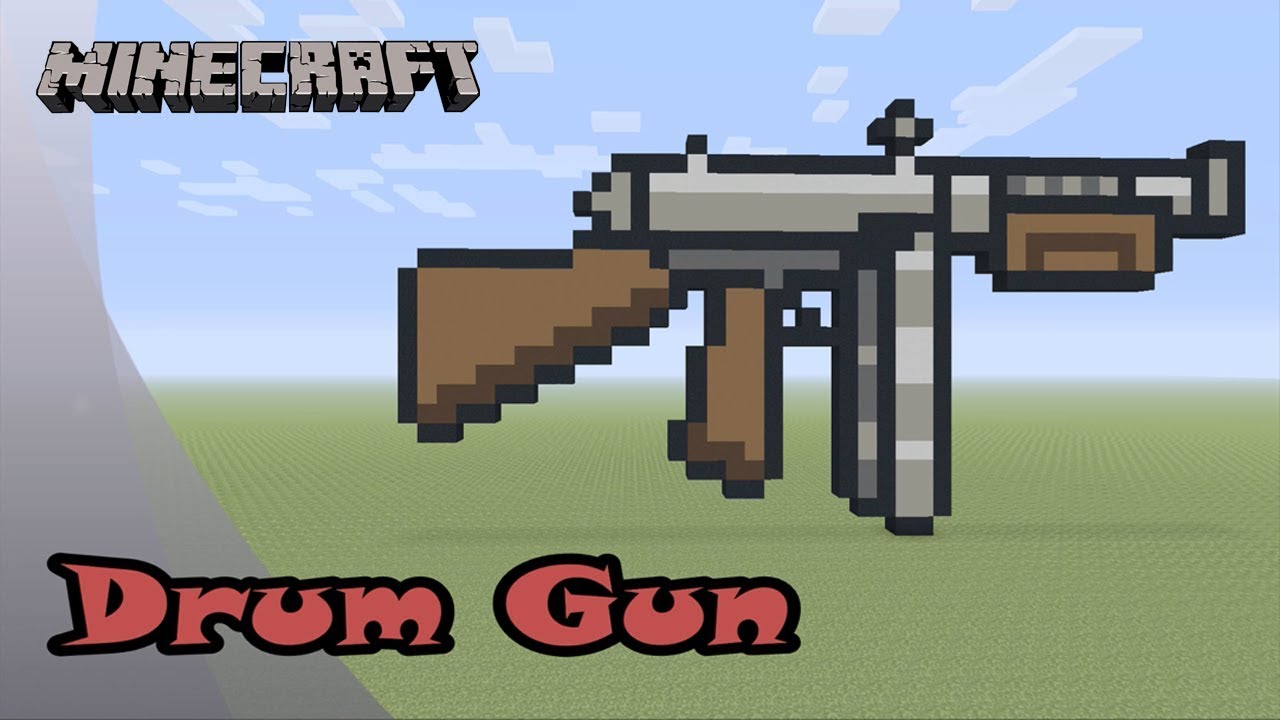 Minecraft: Pixel Art Tutorial: Drum Gun (Fortnite Battle Royale)