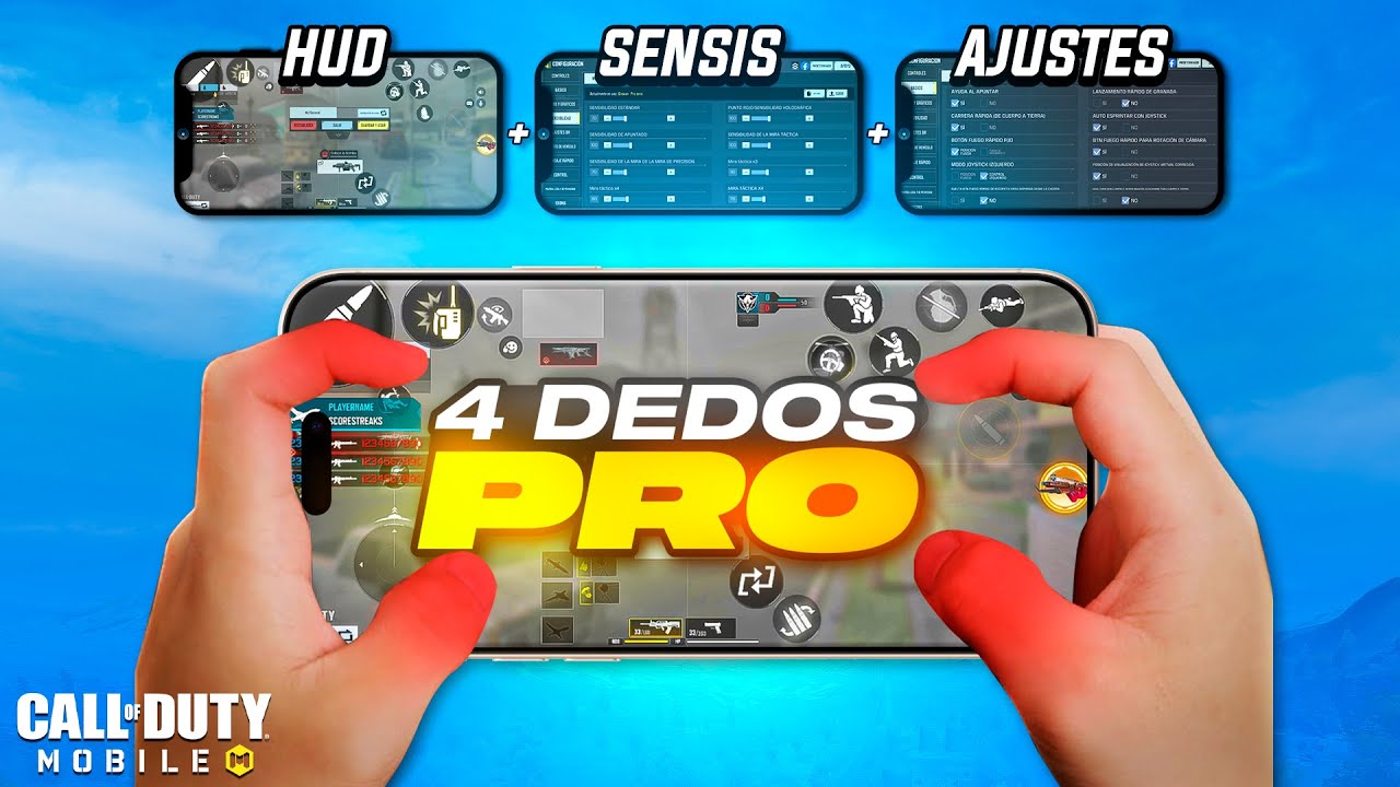 El mejor HUD de 4 DEDOS de BR y MJ en COD mobile + codigos