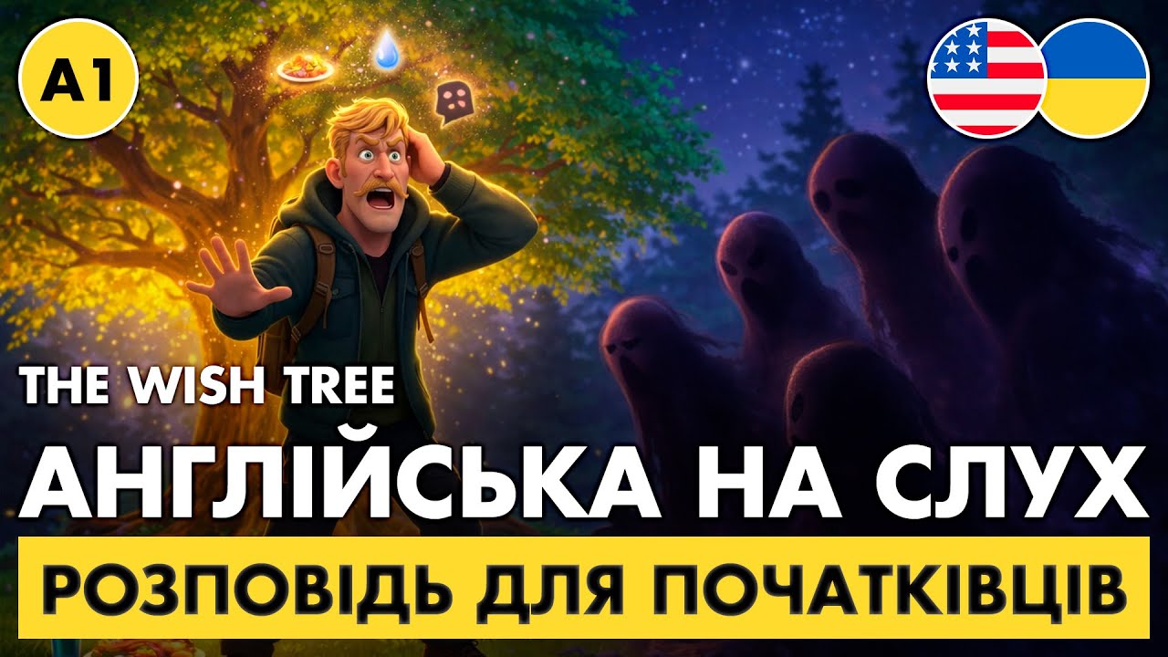 10 хвилин АНГЛІЙСЬКОЇ щодня || ЛЕГКА ПРАКТИКА аудіювання і вимови || 🌳 The Wish Tree (A1)