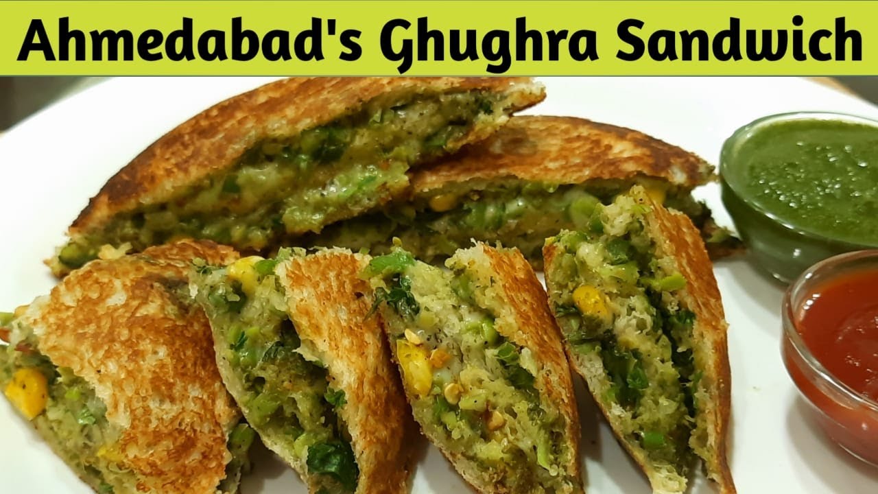घूघरा सैंडविच - Jain Gughra Sandwich - Ahmedabad's Manekchok Famous - Street Food - Jain Recipes