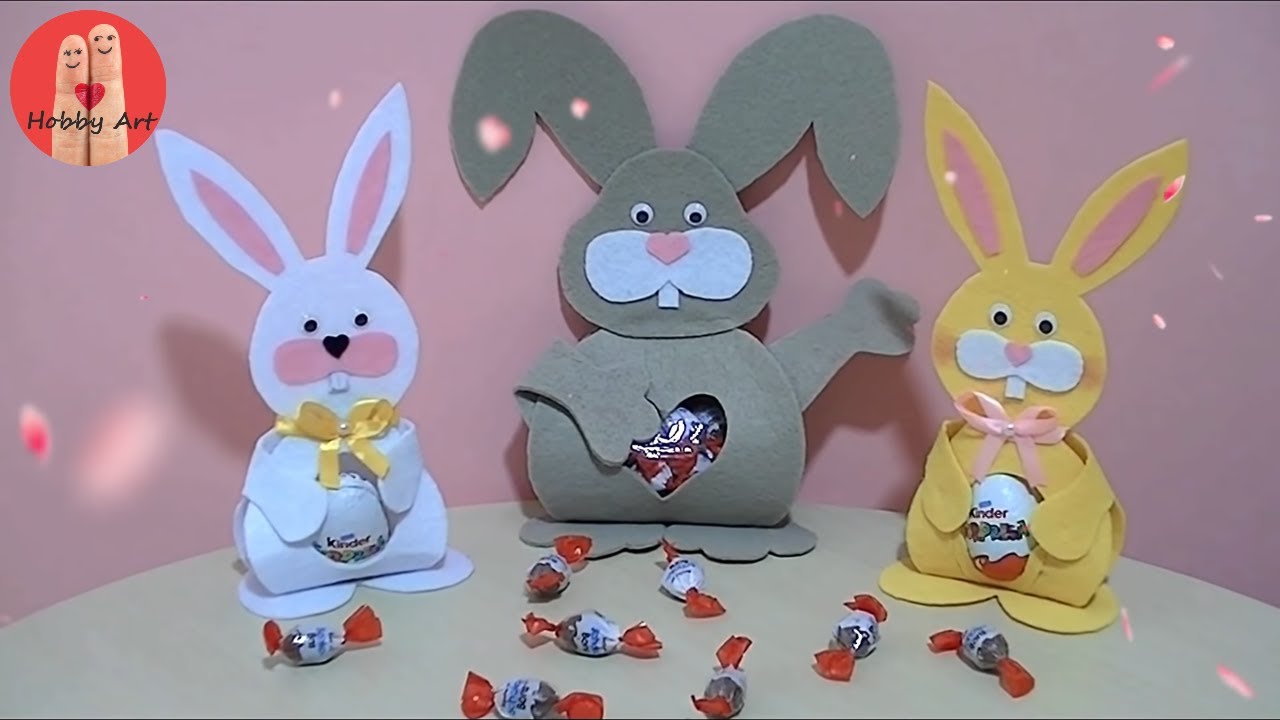 DIY Tutorial coniglietti pasquali fai da te - Easter bunnies in felt