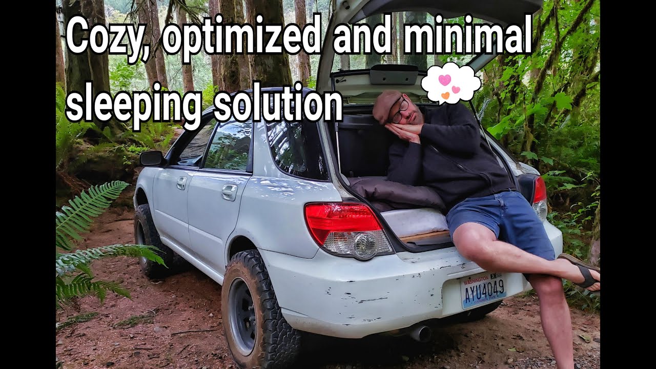 Minimal Sleeping Platform Build. How cozy I sleep in my Subaru wagon