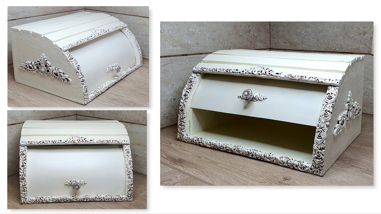 Diy beautiful bread box from cardboard /Kitchen decor