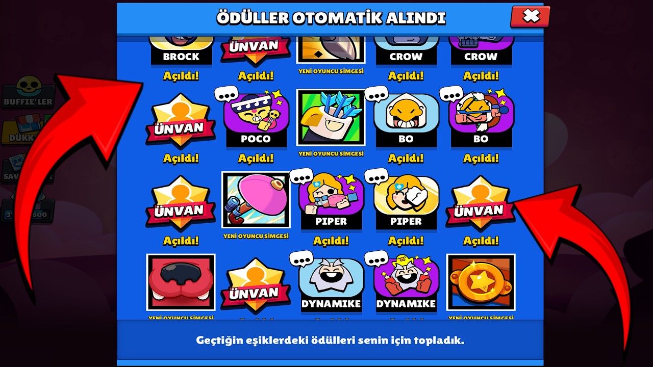 KÖSTÜMLERİ ÜNVANLARI BELEŞE ALDIK ! YENİ GÜNCELLEME ! BRAWLSTARS