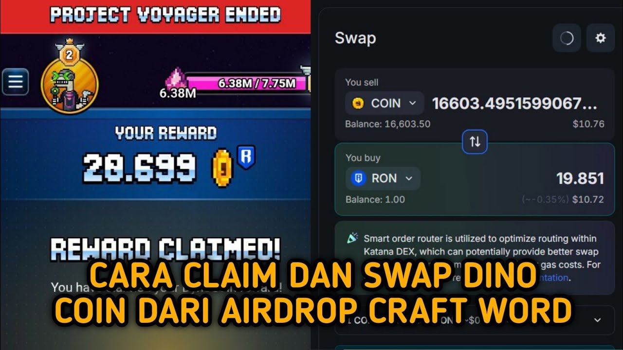 Cara claim dan tukar coin dyno dari airdrop game play to earn 2025 - craft word