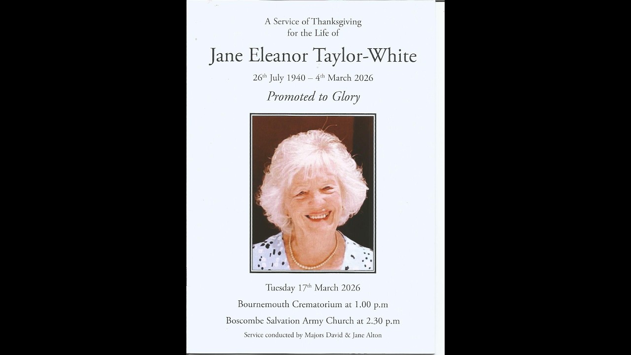 Celebration Service for the Life of Eleanor Taylor White