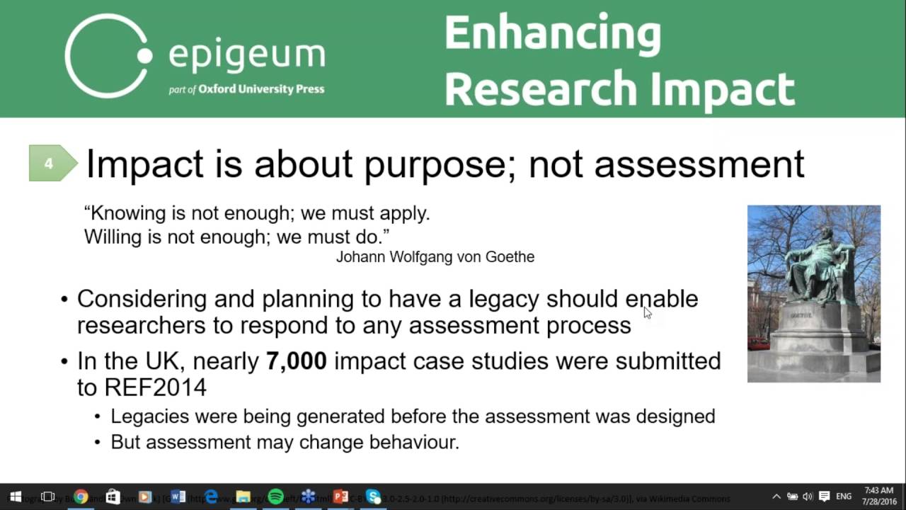 Enhancing Research Impact: What is it and why is it important?