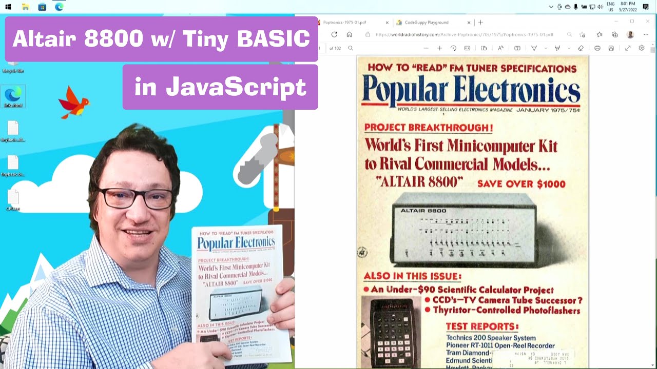Altair 8800 w/ Tiny BASIC emulator in JavaScript