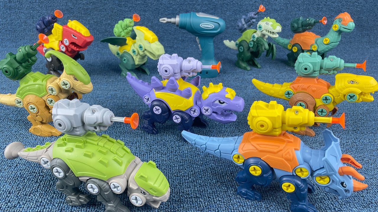 8 Min Ultimate ASMR | 9 Screw-Assembly Dinosaur Toy Build Drill Unboxing  Satisfying Review