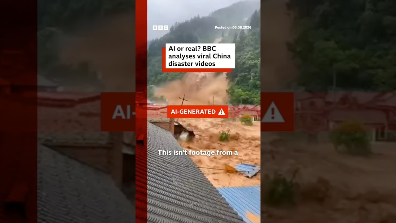 AI or real? BBC analyses viral China disaster videos. #BBCNews