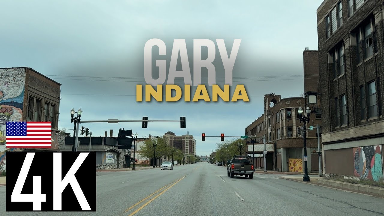 Road Tour of Gary, Indiana in 4K - Downtown Gary - Gary Indiana Driving Tour