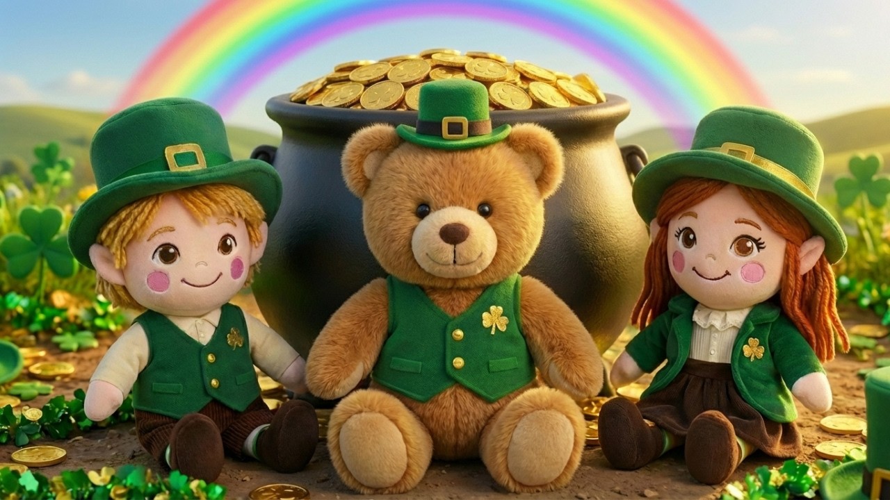 🍀 Lucky Leprechauns: A Magical St. Patrick's Day Plush Adventure | Irish Music & Ambience (4K)