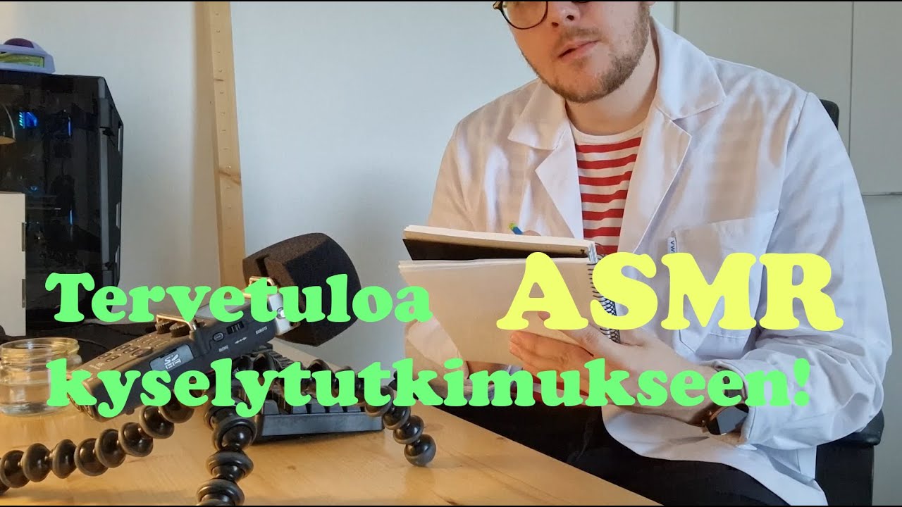 ASMR SUOMI 🥸 Roleplay: Tervetuloa kyselytutkimukseen! / Personal attention / Kysyn kysymyksiä