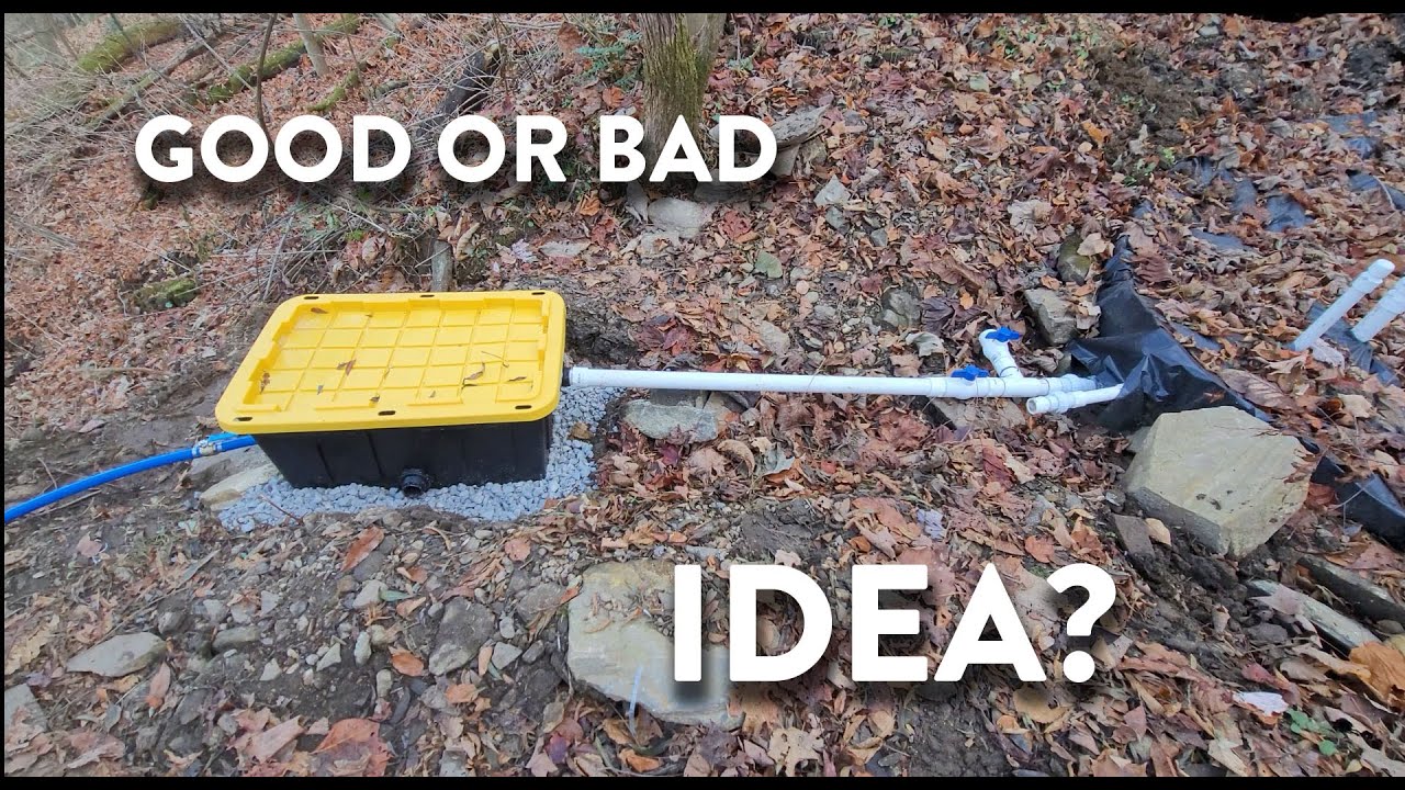 Big-Box Store Container Water Spring Box, Pex Pipe, and Tank Installation - Episode .09