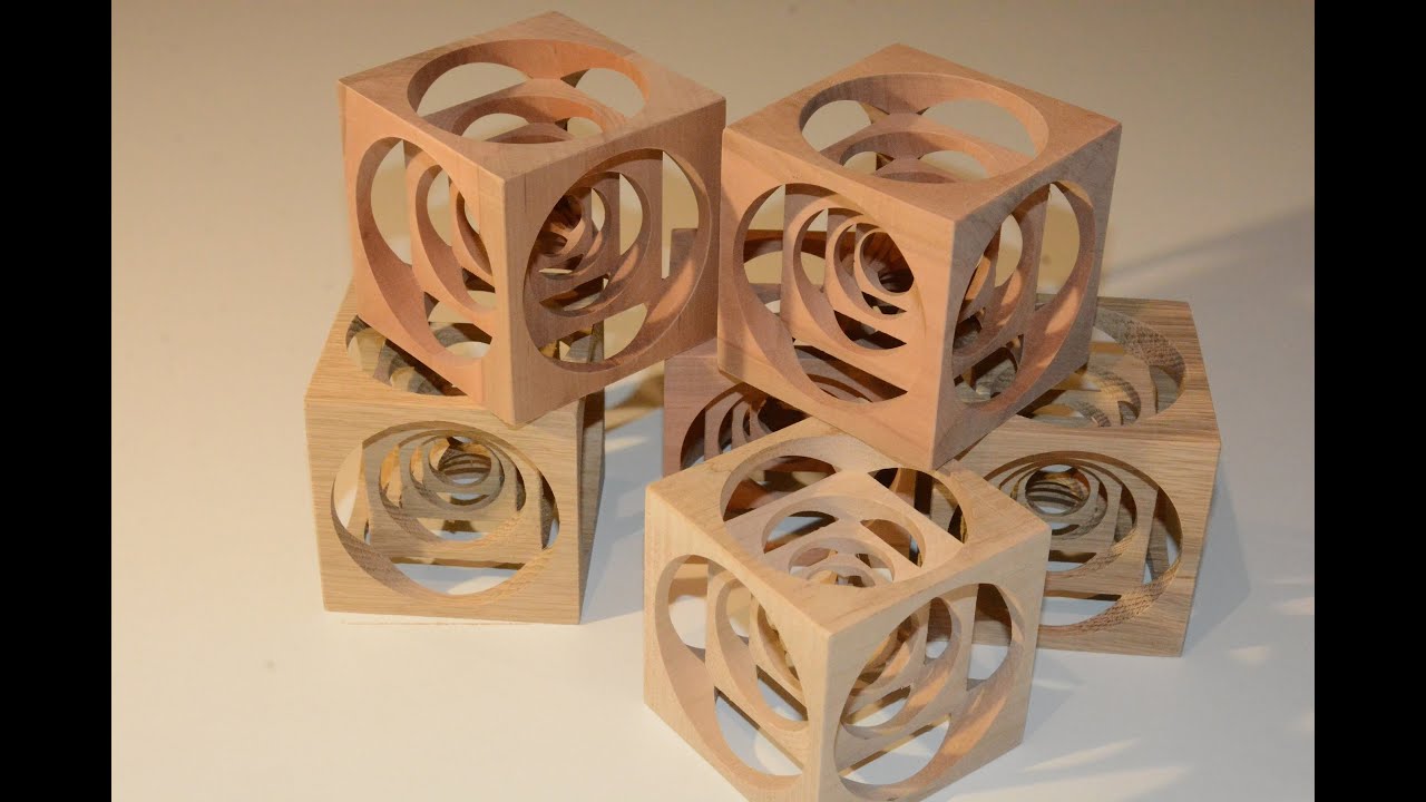 CNC Holz fräsen Turners Cube Würfel in Würfel wood milling