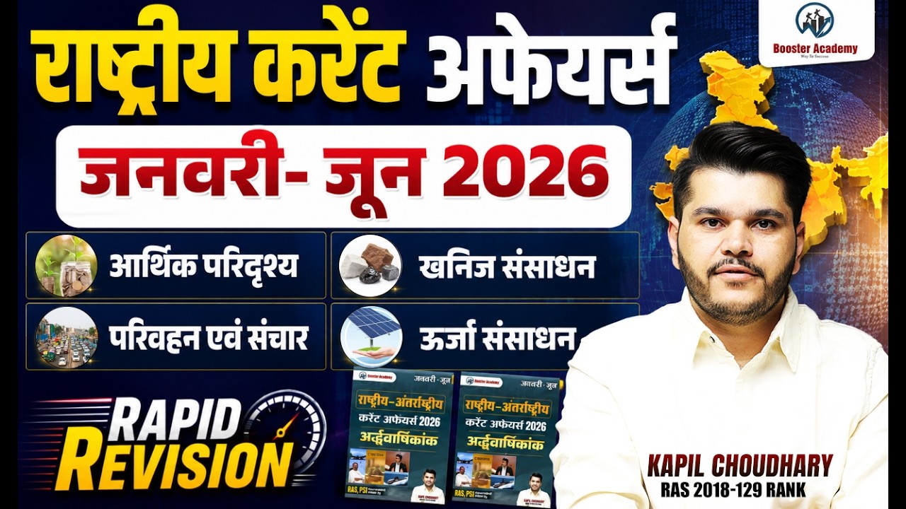 National Current Affairs 2026 | राष्ट्रीय करंट अफेयर्स 2026 (जनवरी&ndash;जून) | Kapil Choudhary Sir