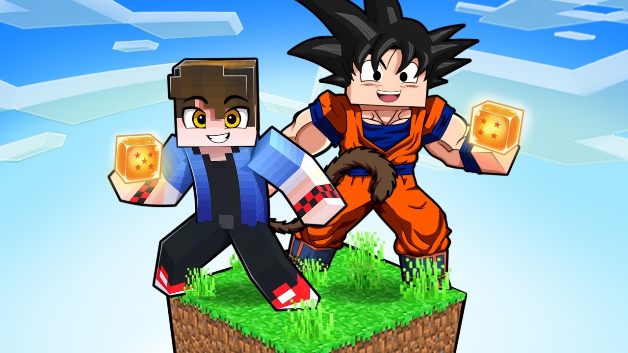 JOGANDO com GOKU em APENAS UM BLOCO no Dragon Ball SUPER Minecraft
