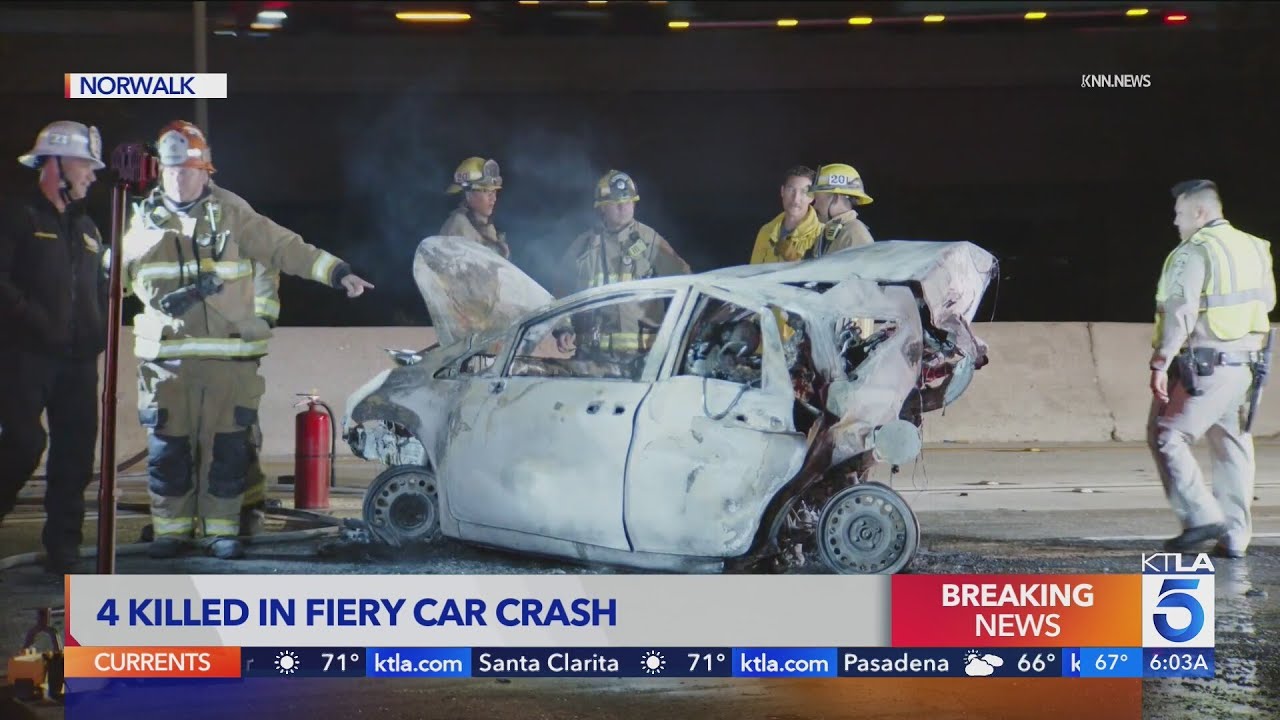 Quadruple fatal DUI crash shuts down 605 Freeway in Norwalk 