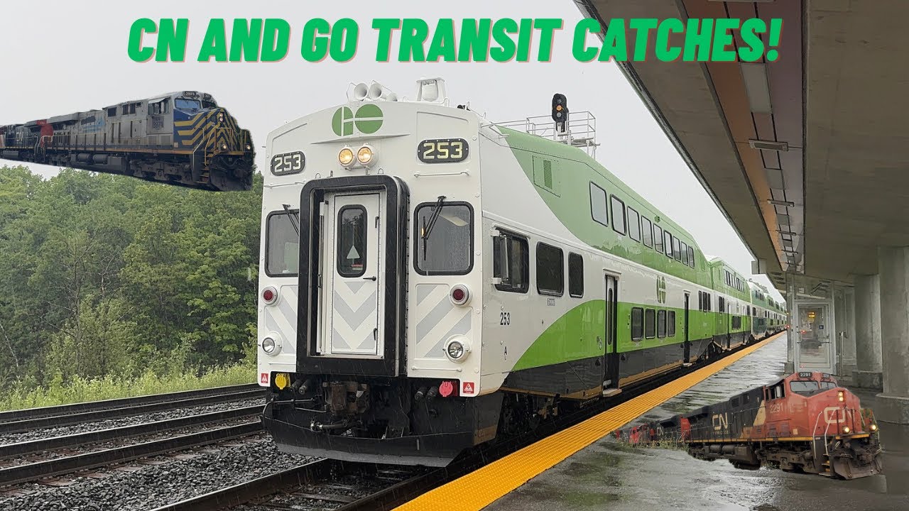 (Friendly Crews Go Transit 253 CN 2291 And IC 9615) Railfanning At Bloomington Go And Pine Orchard 