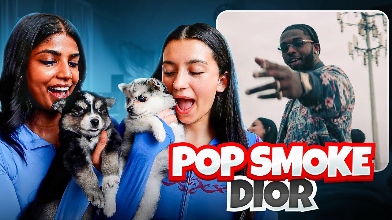 Canadian Girls React to Pop Smoke “Dior” 🐾 WITH PUPPIES 🐶 #popsmoke #dior #reaction #rap #newyork