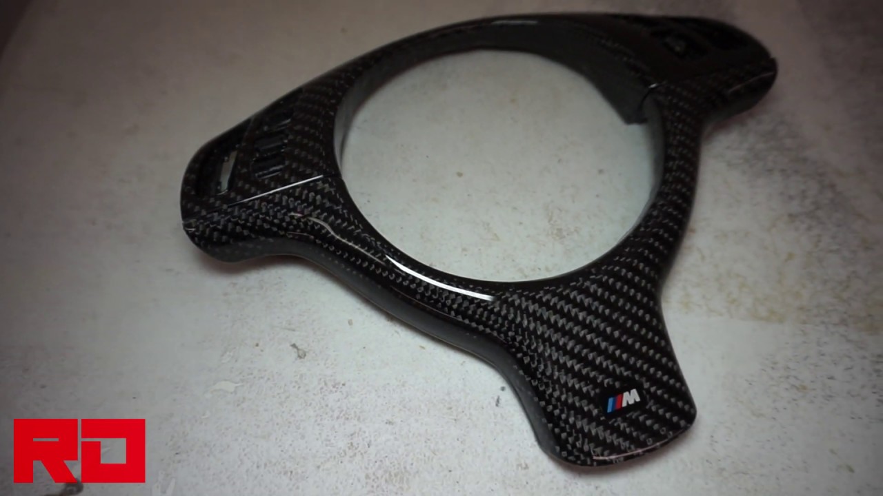 BMW E46 REAL CARBON FIBER STEERING WHEEL TRIM - M3 330 328 325 323 SPORT WHEEL BY ROGUE DEVELOPMENT
