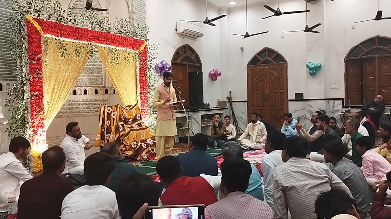 Jashne imam e zamana ki mahfil me jb danish Husain danish apna kalam parhtey huey basravi masjid me 