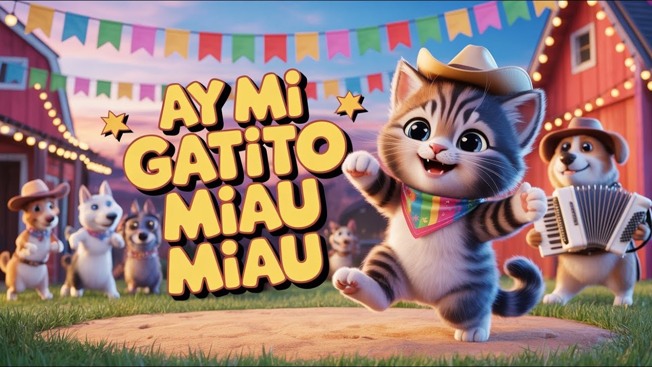 AY MI GATITO MIAU MIAU 😺🎶 | Canción Infantil Divertida | Kids 3D | Letra