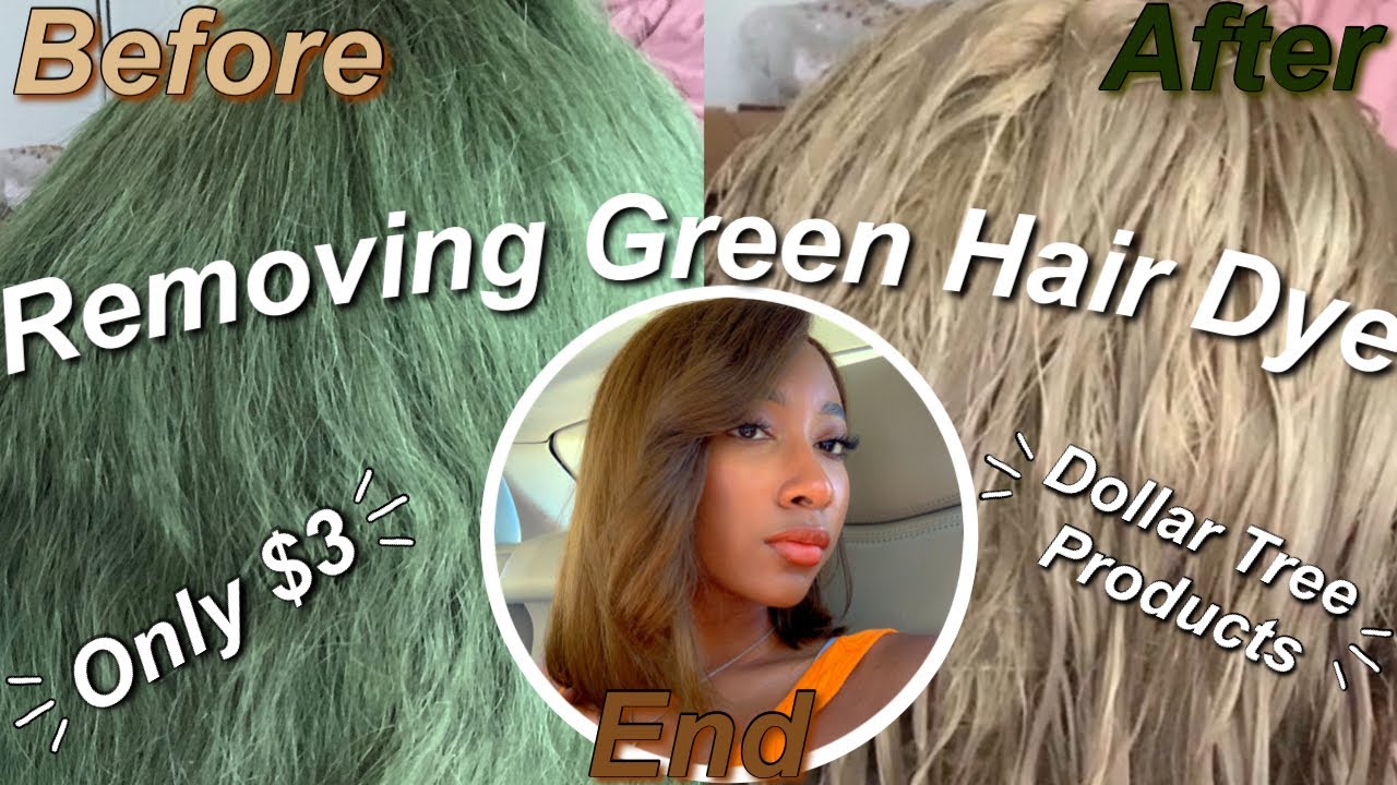 Removing Green Hair With Products From Dollar Tree?!?!! | Green to Blonde Hair
