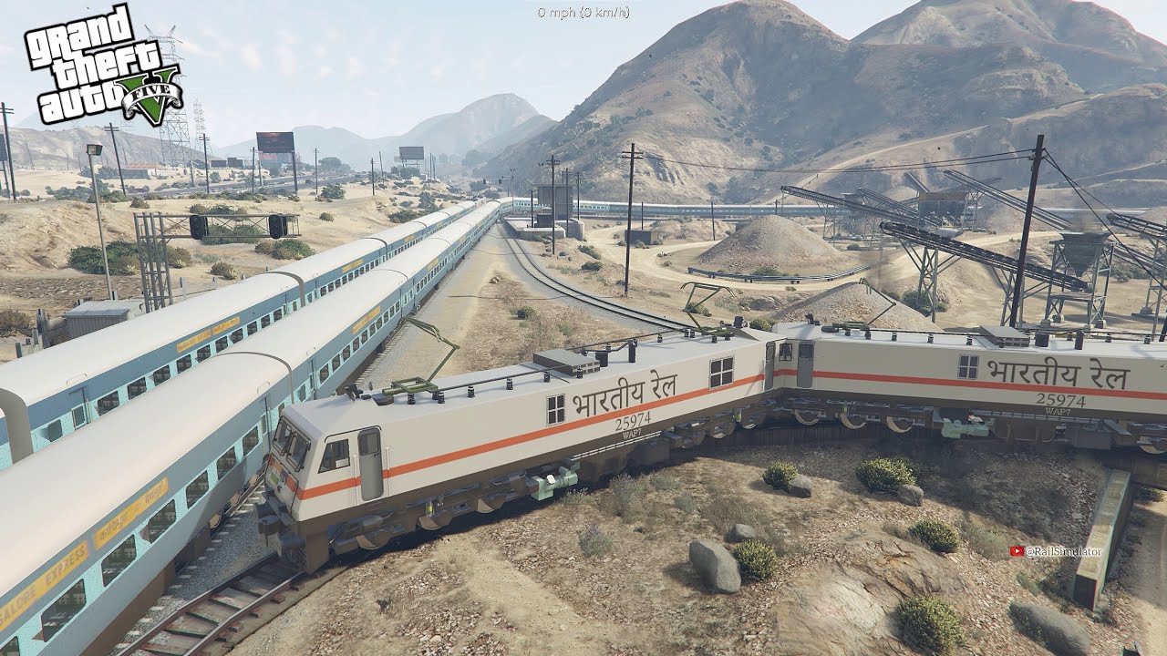 WAP-7 Indian Locomotive on Two Tracks - Grand Theft Auto V
