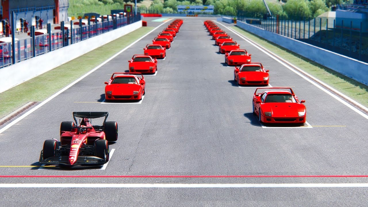 Ferrari F1 2022 F1-75 vs Ferrari F40 at Silverstone GP