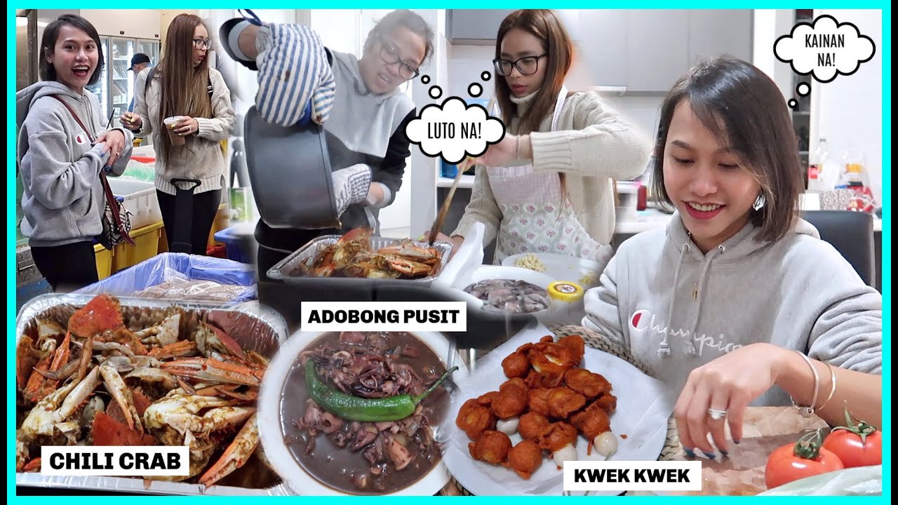 BUONG ARAW LUTO AT KAINAN! CRABS! PUSIT! SALMON! KWEK KWEK! ❤️ | rhazevlogs