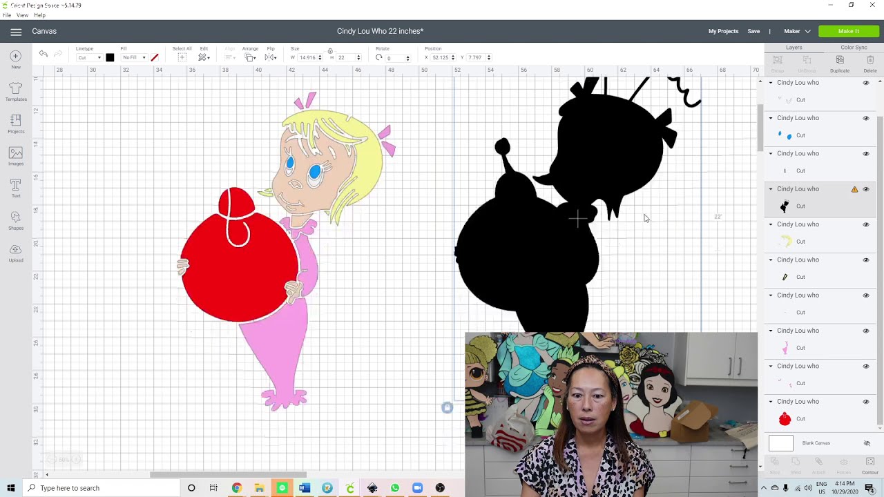 DIY Cindy Lou Who Off the Mat Using Cricut's Design Space Tutorial