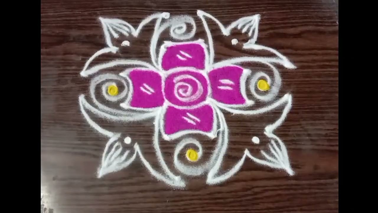 Daily rangoli design with dots✨😍 trending rangoli!! New kolam!!muggulu!!
