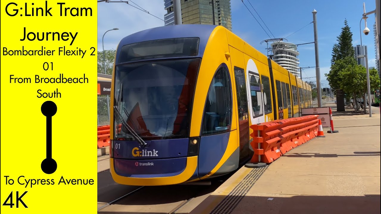 G:Link Tram Journey - Bombardier Flexity 2 01 From Broadbeach South To Cypress Avenue