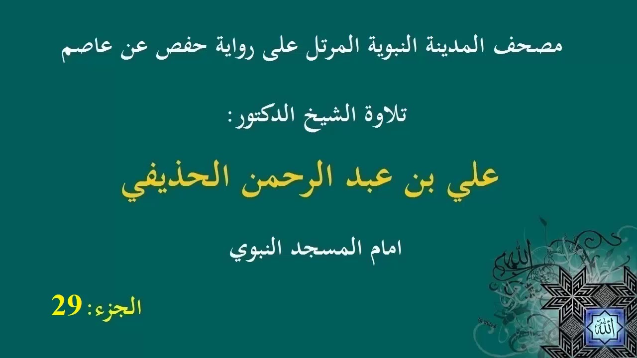 الشيخ عبد الرحمن الحذيفي الجزء 29