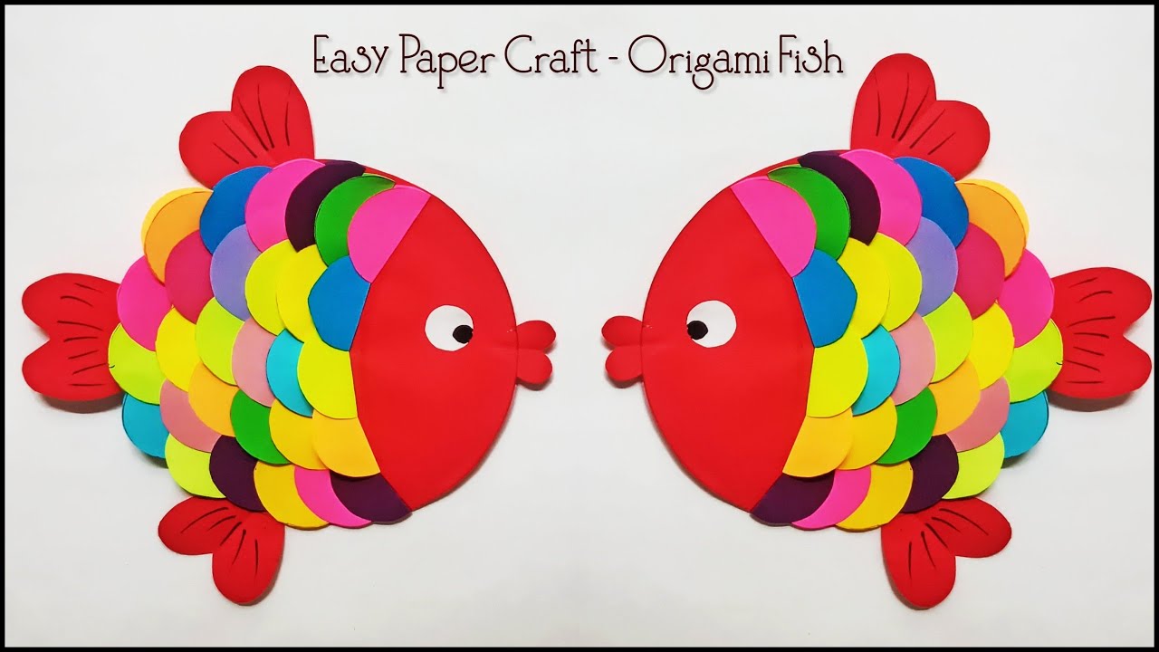 How to make Easy Colorful Paper Fish|Paper Crafts Ideas|Origami Craft| Kids Paper Craft|Origami Fish