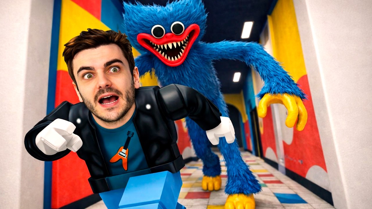 FUI PERSEGUIDO PELO HUGGY WUGGY NA FABRICA E ELE SE DEU MAL! ROBLOX