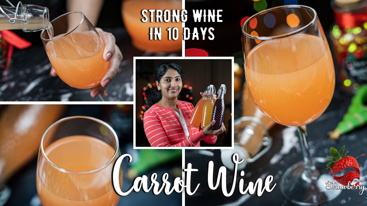 Carrot Wine Recipe Malayalam | Strong Wine in 10 Days | Easy Wine Recipe | Christmas Wine Recipe