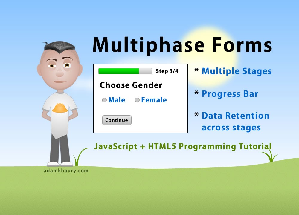Учебное пособие по программированию многофазных форм. Многошаговый JavaScript PHP